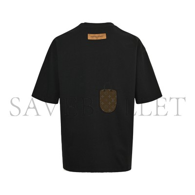LOUIS VUITTON HAND-PAINTED LOGO PRINT SHORT-SLEEVED T  
